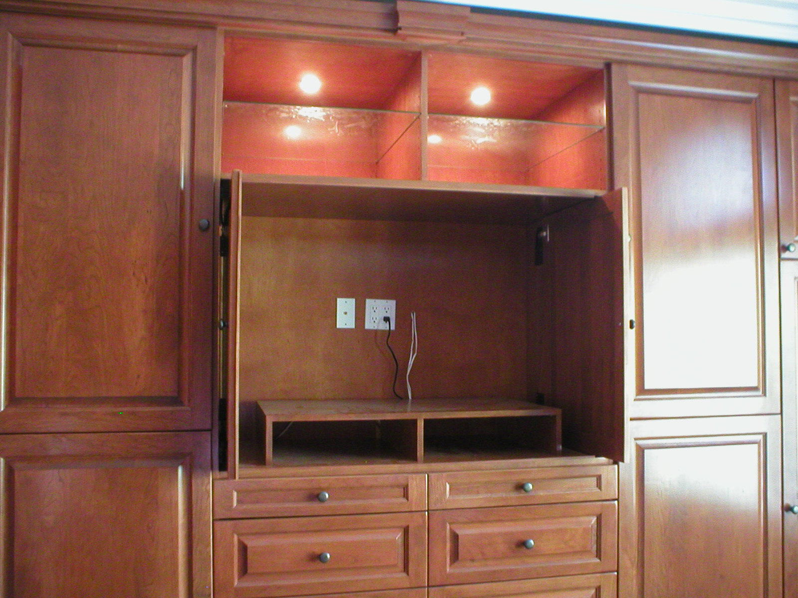 Pocket Doors Open with TV stand